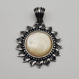 Carolyn Pollack Relios Sterling Mother of Pearl Sun Pendant w/Gorgeously Golden!